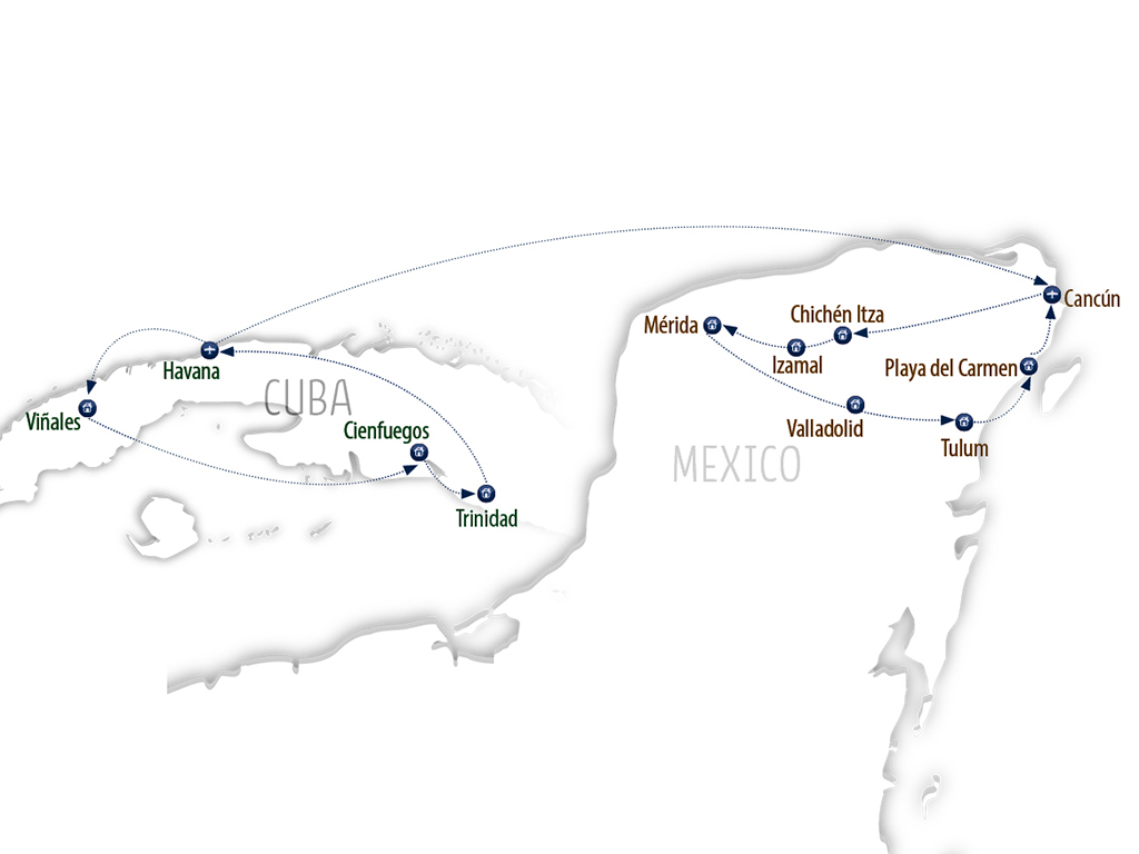 Reisschema rondreis Cuba & Mexico Hoogtepunten